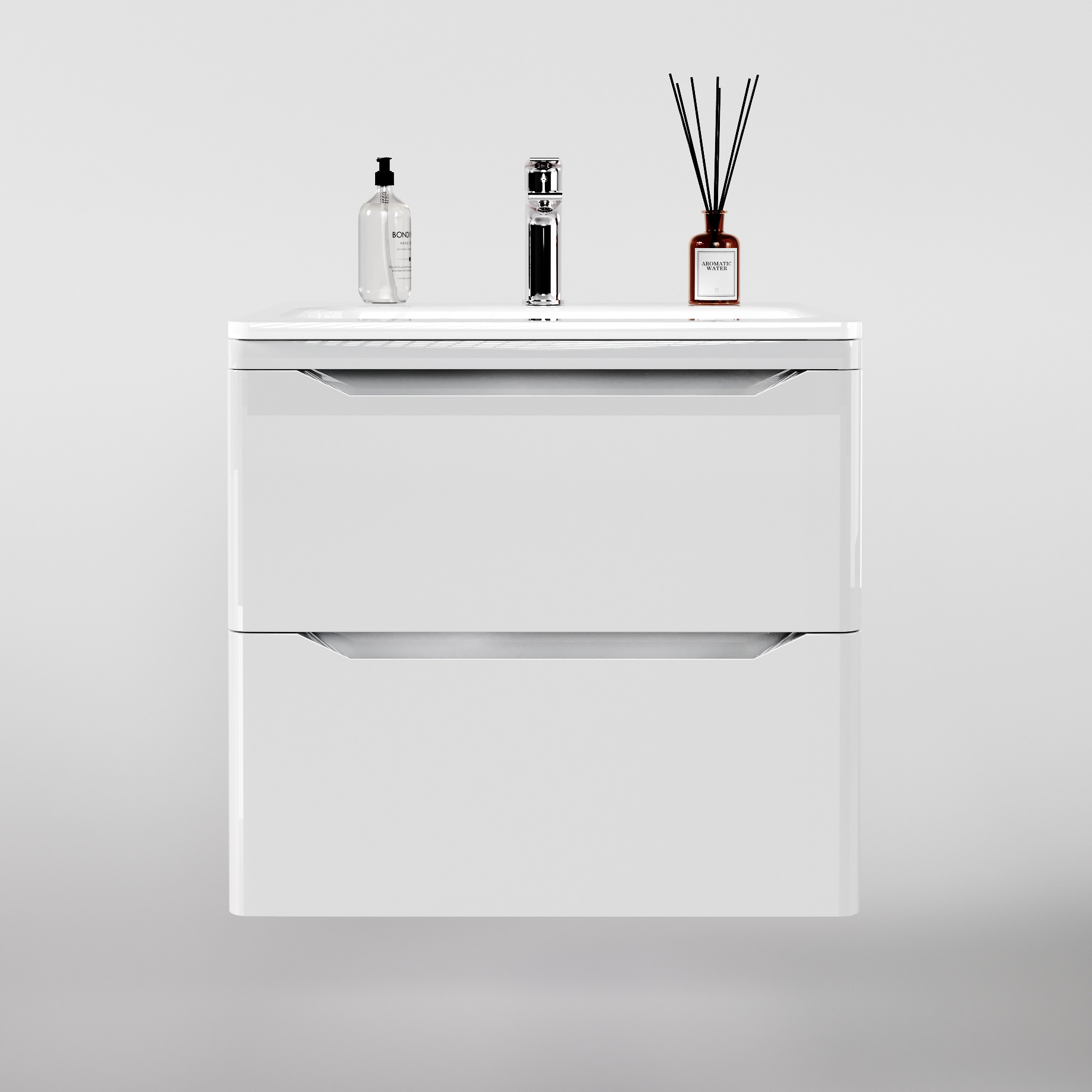 Тумба с раковиной Style Line Марелла 60 подвесная, белый глянец