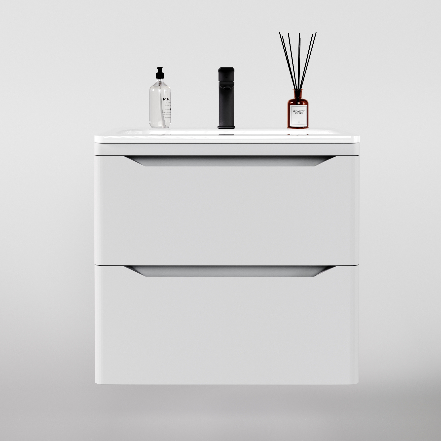 Тумба с раковиной Style Line Марелла 60 подвесная, белая матовая