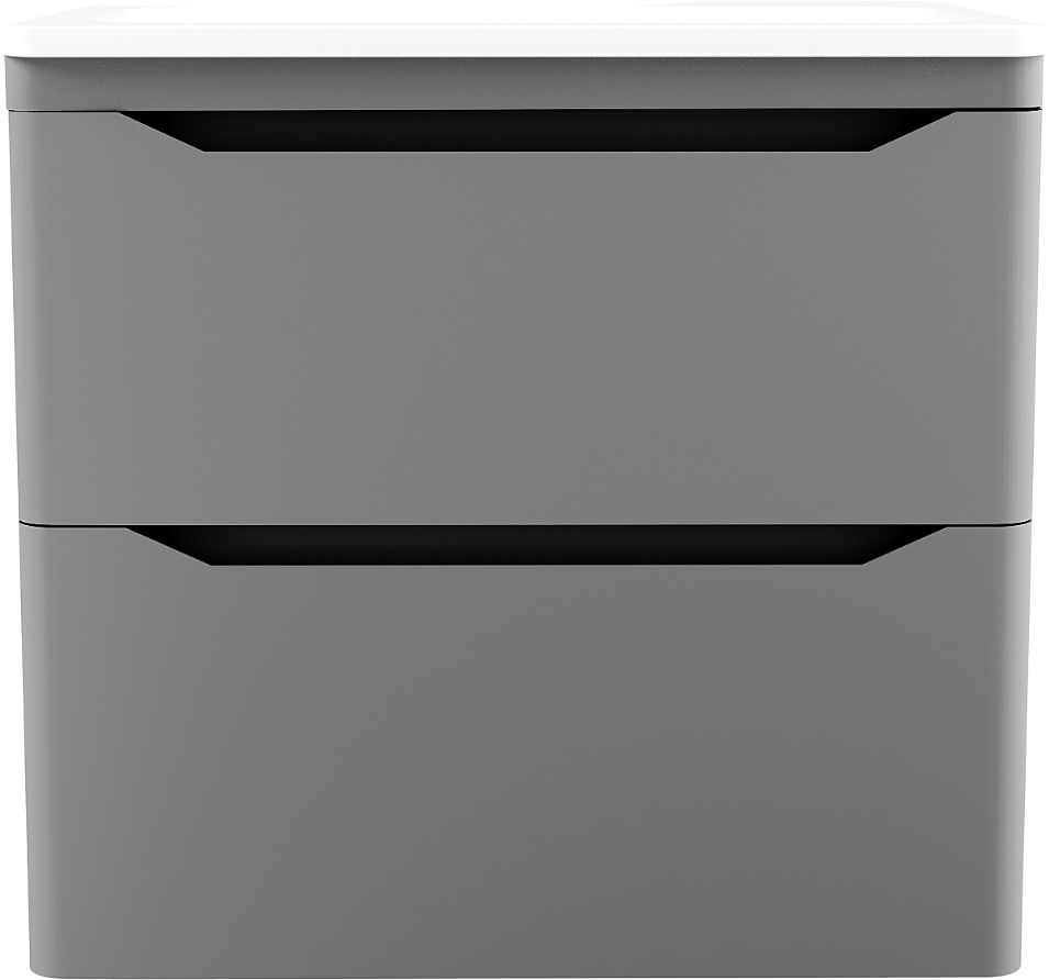 Тумба с раковиной Style Line Марелла 60 подвесная, серая