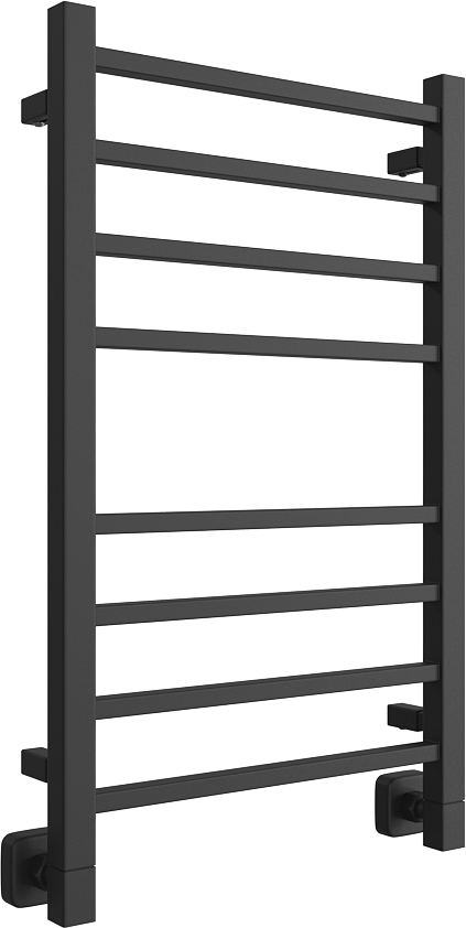 Полотенцесушитель водяной Двин L plaza 80/50 К8 80x55 см, черный матовый, лесенка
