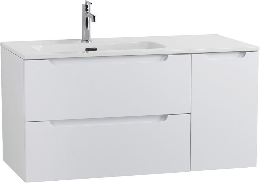 Тумба с раковиной BelBagno Etna 100 L 2 ящика. дверца, bianco lucido