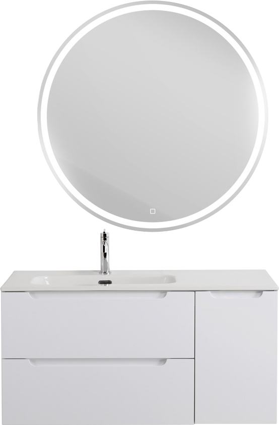 Мебель для ванной комнаты BelBagno Etna 100 L 2 ящика, дверца, bianco lucido