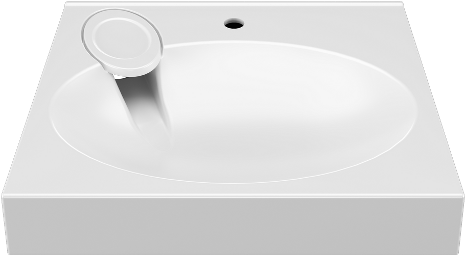 Раковина над стиральной машиной Paola Liguria 60x50 глянцевая белая, прямоугольная, литьевой мрамор, с кронштейном