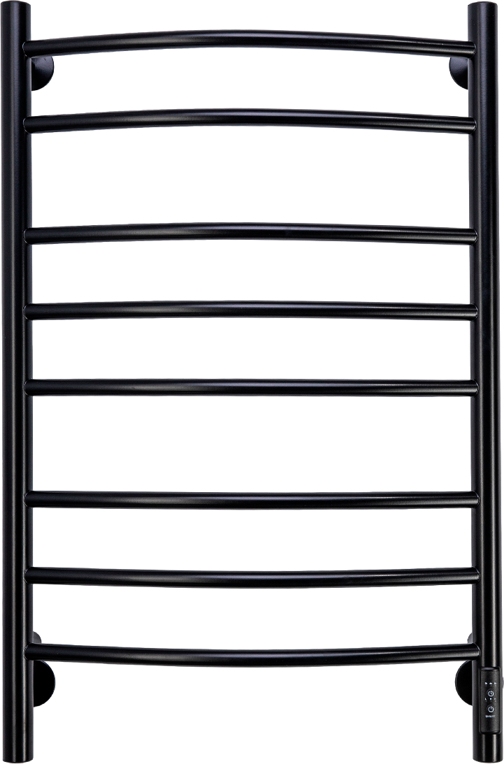 Полотенцесушитель электрический Comfysan Noumi EC-8 80x55 см, подключение справа, слева, матовый черный, лесенка, из стали