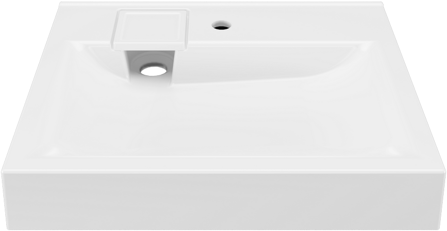 Раковина над стиральной машиной Paola Siena 60x50 глянцевая белая, прямоугольная, литьевой мрамор, с комплектом кронштейнов