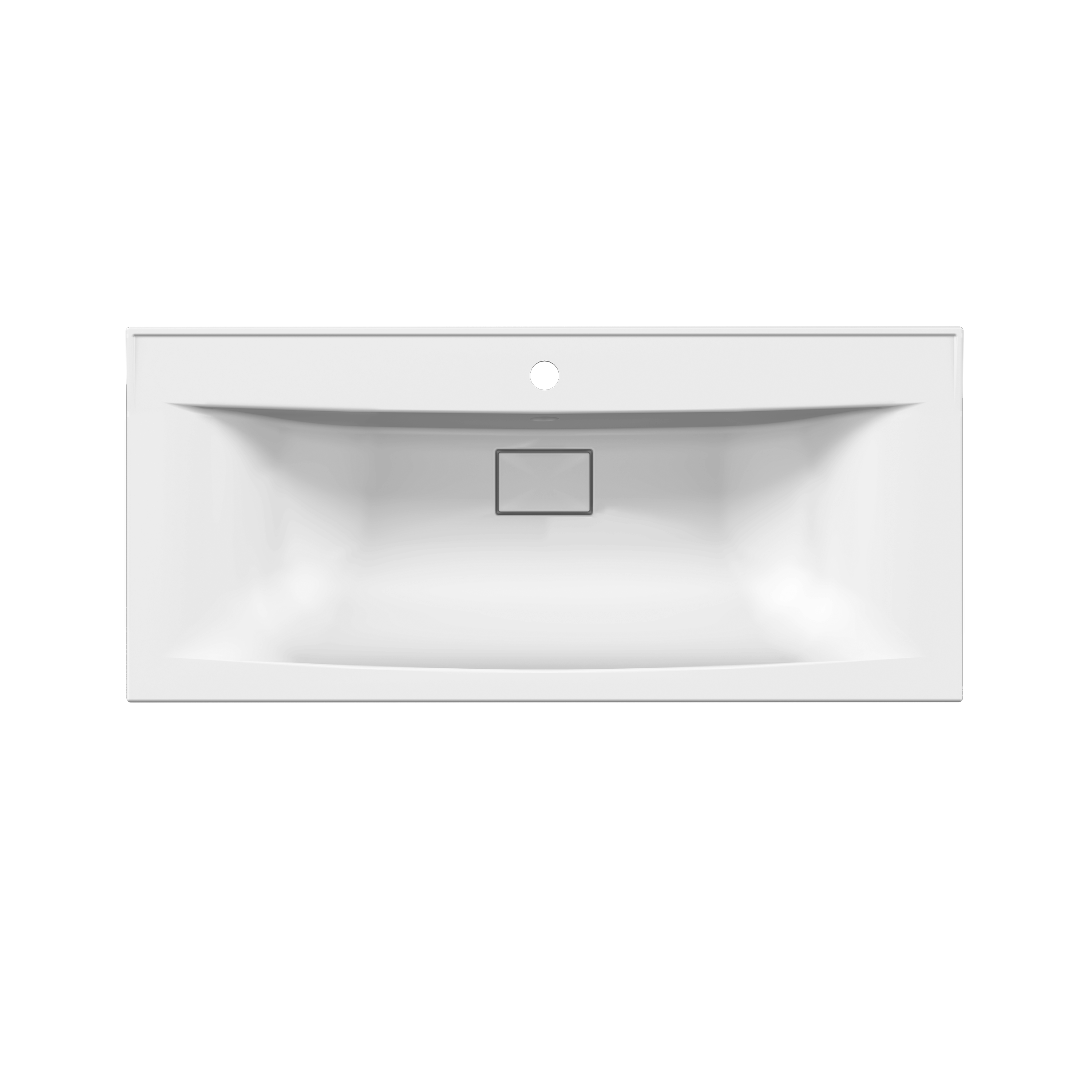 Мебельная раковина Paola Elegante 1000 накладная, глянцевая белая, прямоугольная, литьевой мрамор