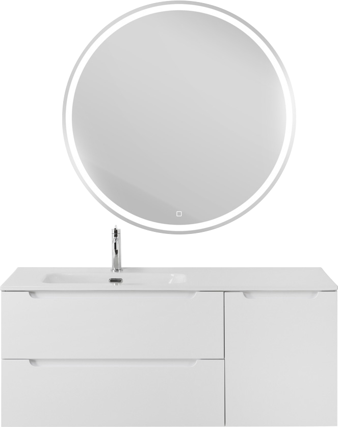 Мебель для ванной комнаты BelBagno Etna 120 L 2 ящика, дверца, bianco lucido