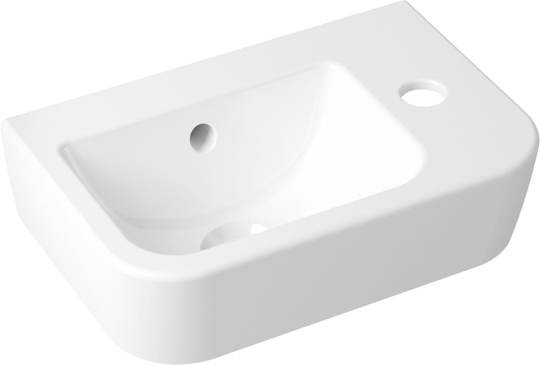 Раковина маленькая в туалет Lavinia Boho One 33310001R 37 глянцевая белая, прямоугольная