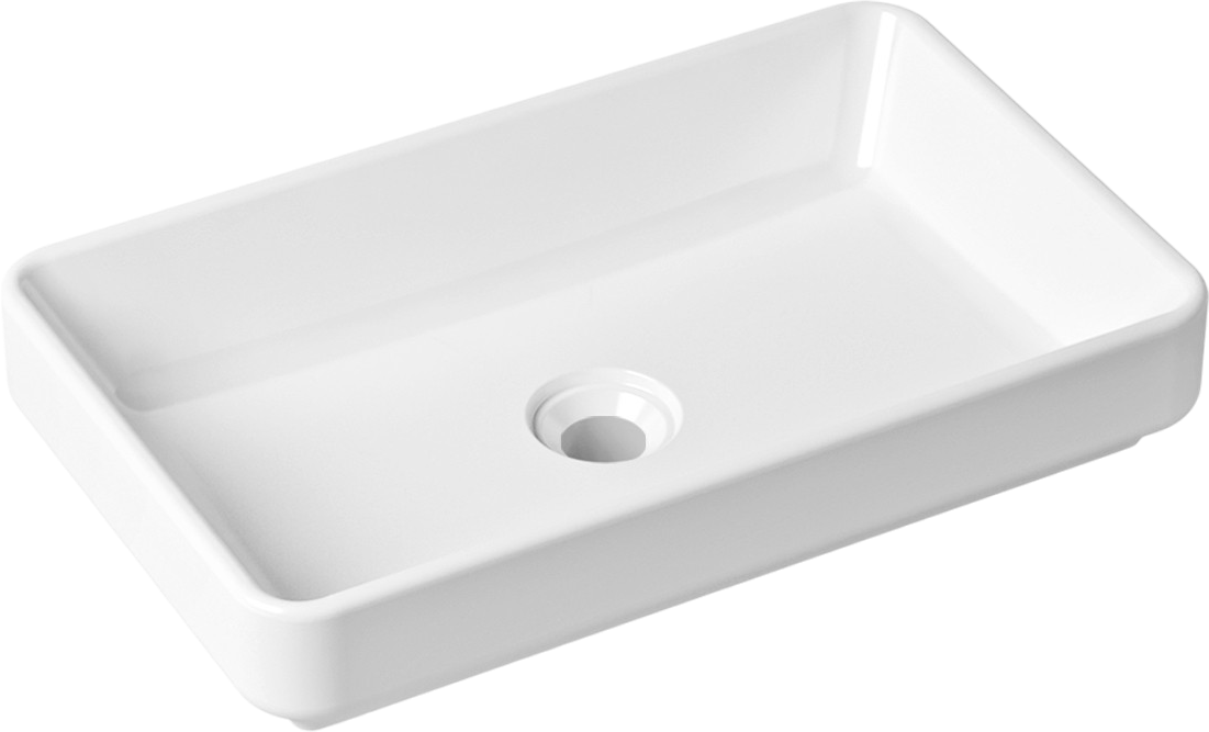 Накладная раковина Lavinia Boho Bathroom Sink Slim 33311004 55 глянцевая белая, прямоугольная