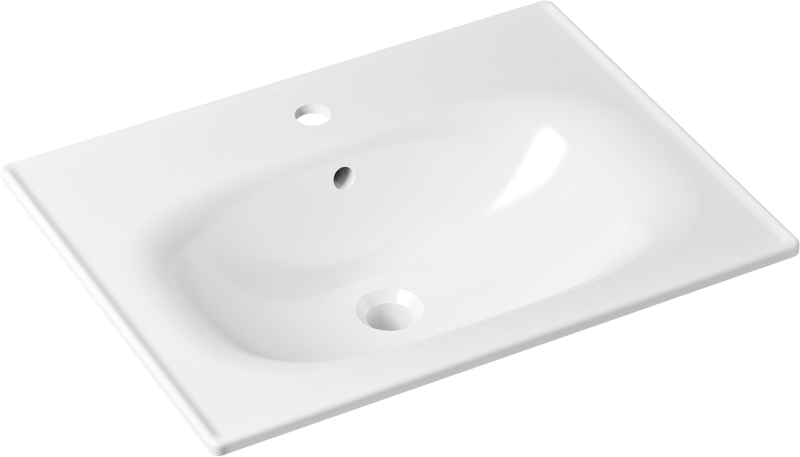 Раковина встраиваемая сверху Lavinia Boho Bathroom Sink 33312010 60 глянцевая белая, прямоугольная