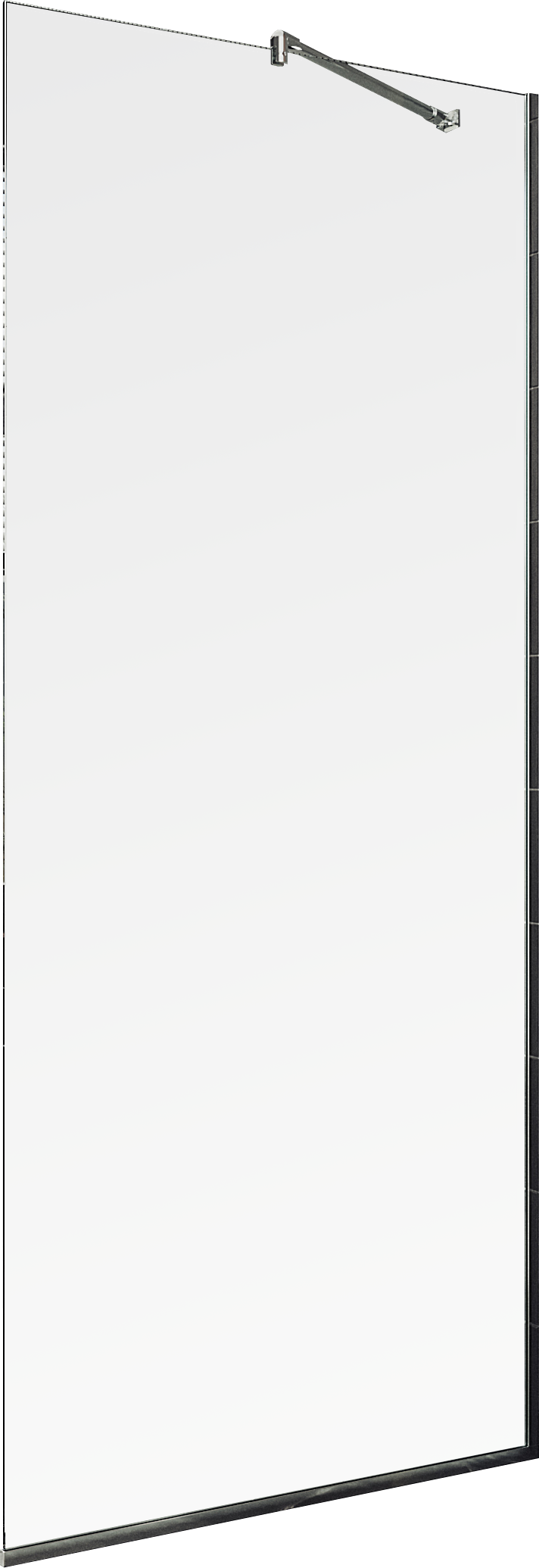 Душевая перегородка Maybahglass MGD-701-5у 69 см, профиль хром матовый, стекло прозрачное