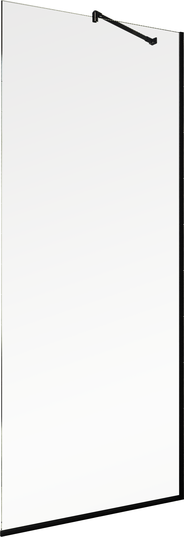 Душевая перегородка Maybahglass MGD-701-6у 69 см, профиль черный, стекло прозрачное