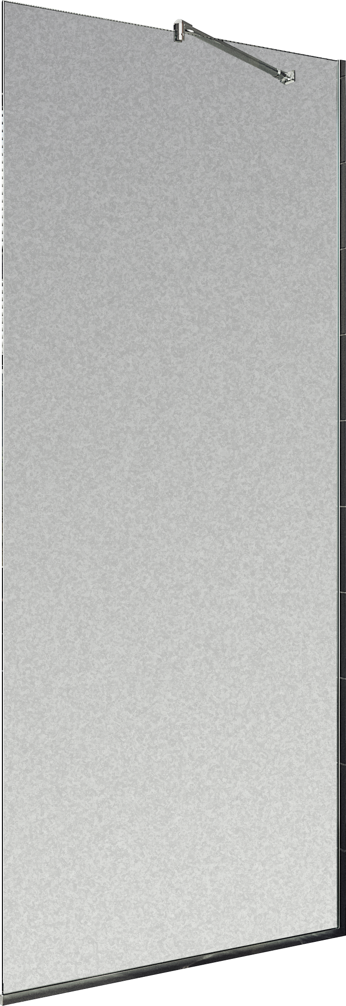 Душевая перегородка Maybahglass MGD-706-5у 69 см, профиль хром матовый, стекло сатин