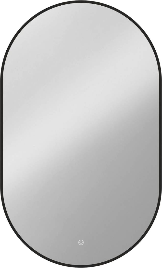 Зеркало Art&Max Torino Nero 50х90 черное, с LED-подсветкой, 6000k