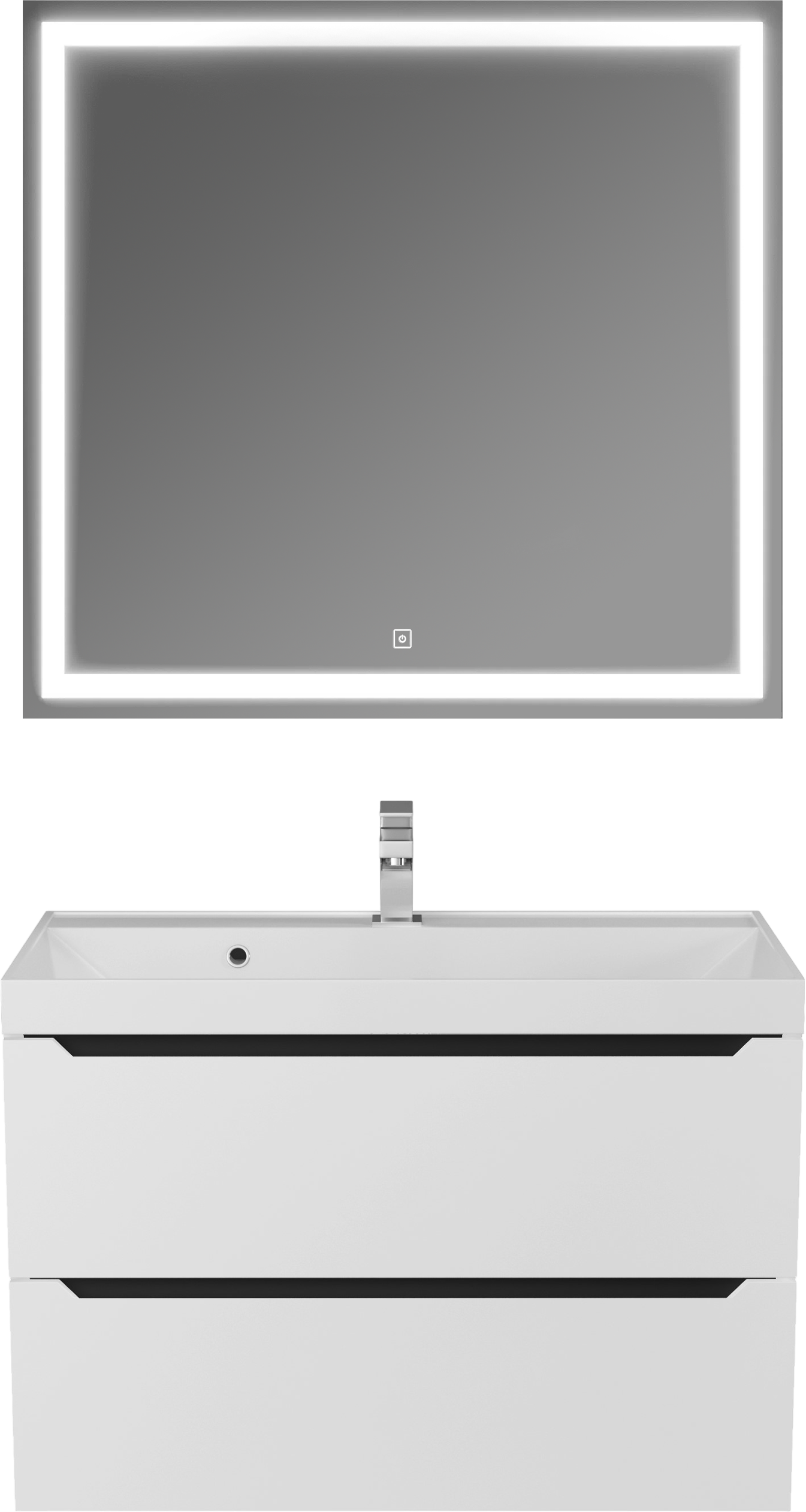 Мебель для ванной комнаты Uperwood Tanos 80 подвесная, белая, графит