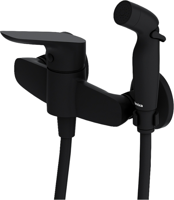 Гигиенический душ Damixa Jupiter 778000300 со смесителем, матовый черный