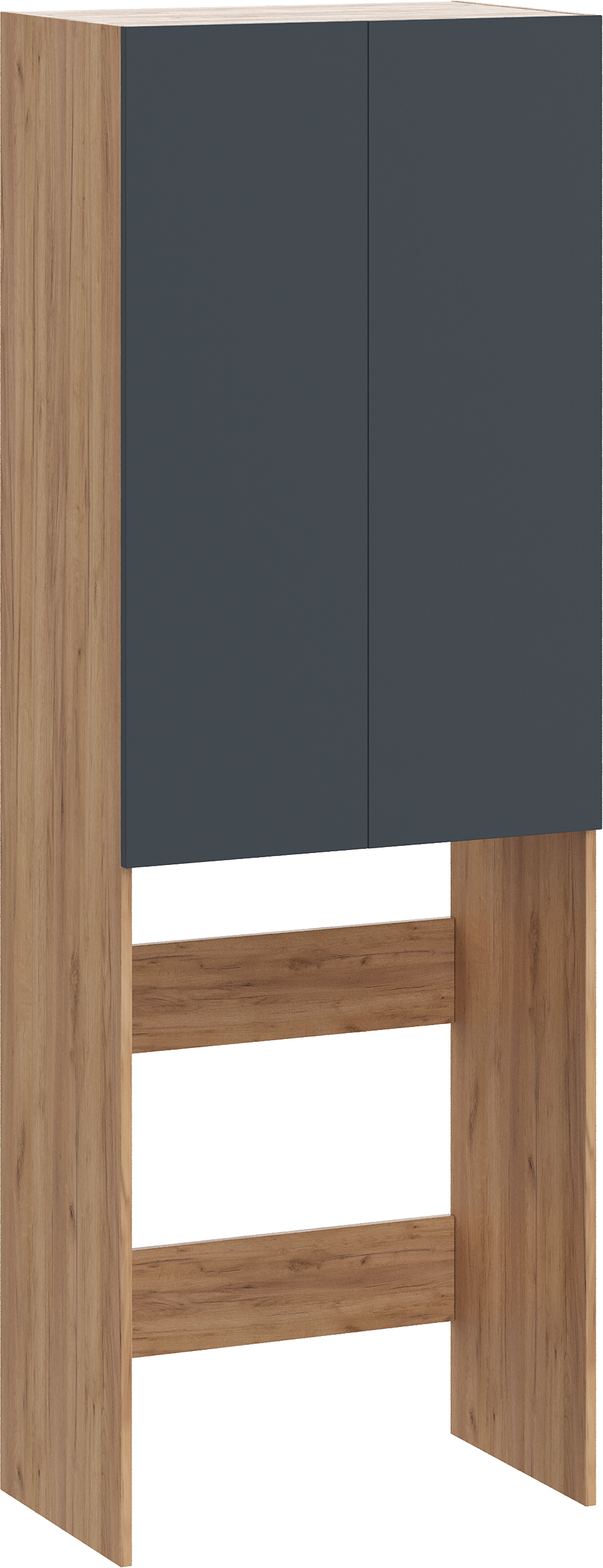 Шкаф-пенал для ванной DIWO Суздаль 66 напольный над стиральной машиной, 66x190x40, дуб вотан, антрацит