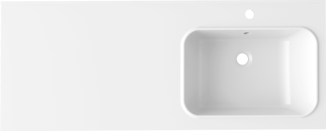 Раковина над стиральной машиной Paola Bella 120 R глянцевая белая, прямоугольная, литьевой мрамор, со столешницей слева, с кронштейном