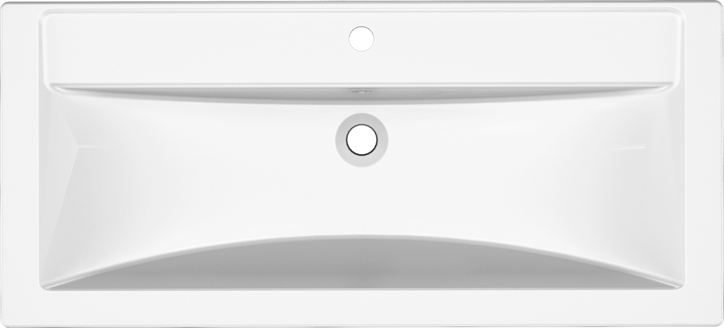 Мебельная раковина Paola Mario 100 накладная, глянцевая белая, прямоугольная, литьевой мрамор