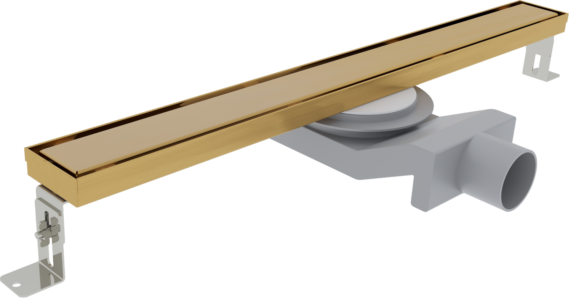 Душевой трап (лоток) Plumberia Selection PSL Linear PSL100OB 100 см, решетка брашированное золото, с сифоном, под плитку