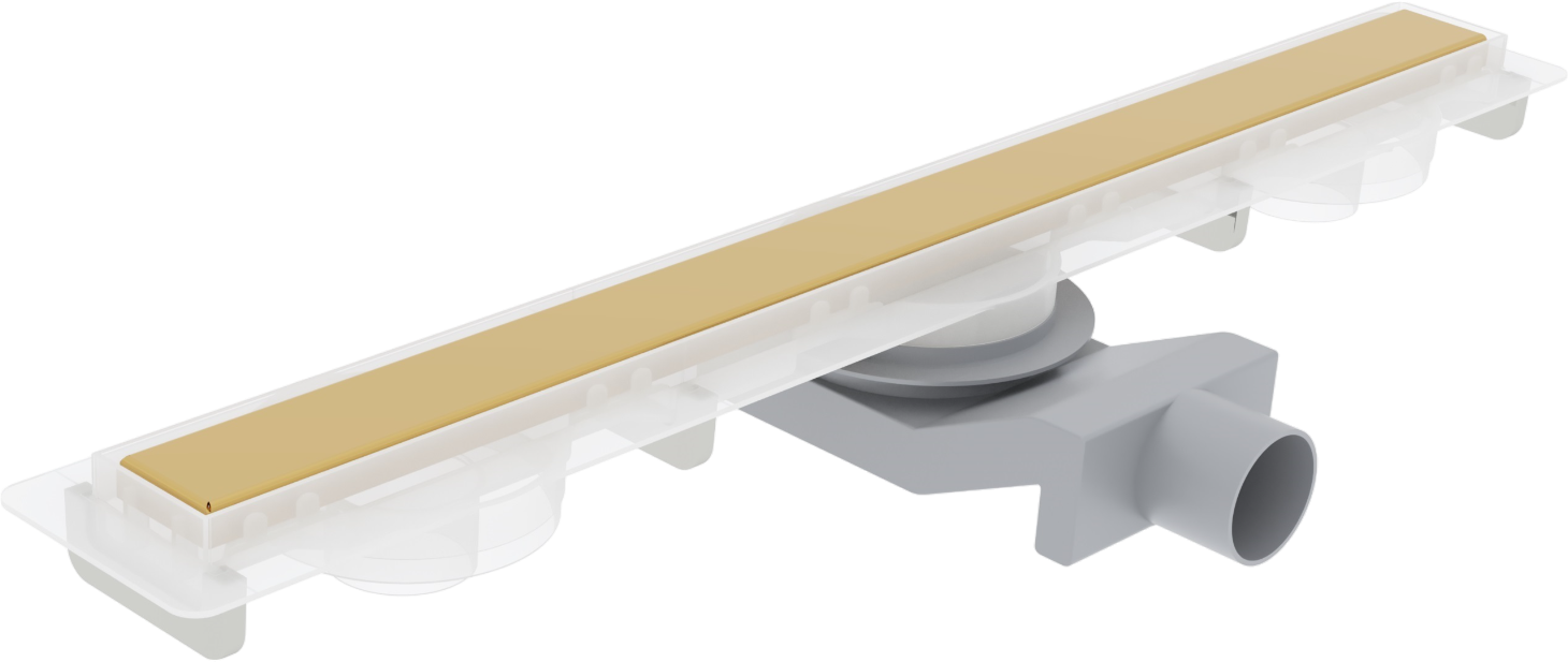 Душевой трап (лоток) Plumberia Selection PSM Modular PSM80OR 80 см, решетка золото 24К, с сифоном, под плитку
