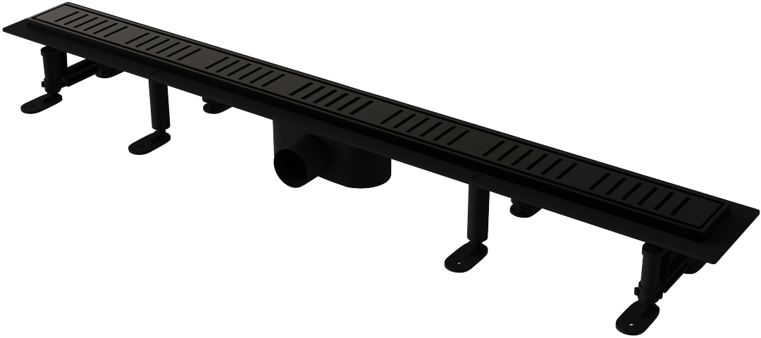 Душевой трап (лоток) RGW SDR-34B 60 см, решетка черная, с сифоном