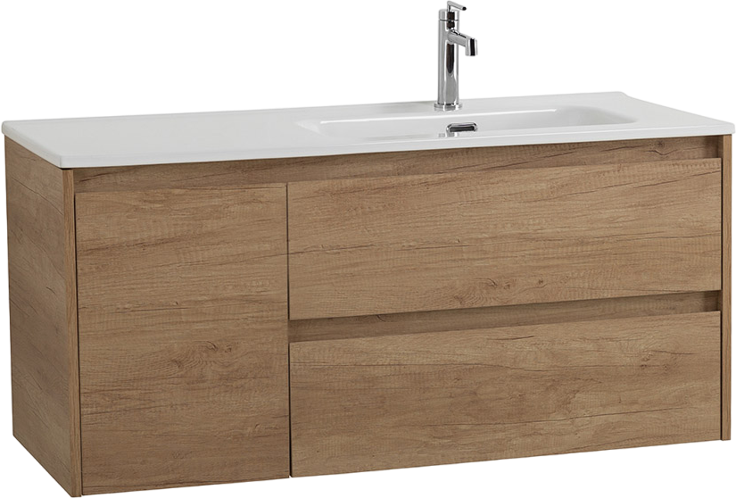 Тумба с раковиной BelBagno Kraft 100 R, 2 ящика, дверца, rovere nebrasca nature