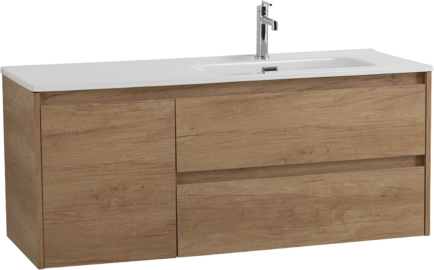 Тумба под раковину без столешницы BelBagno Kraft 120 R, 2 ящика, дверца, rovere nebrasca nature