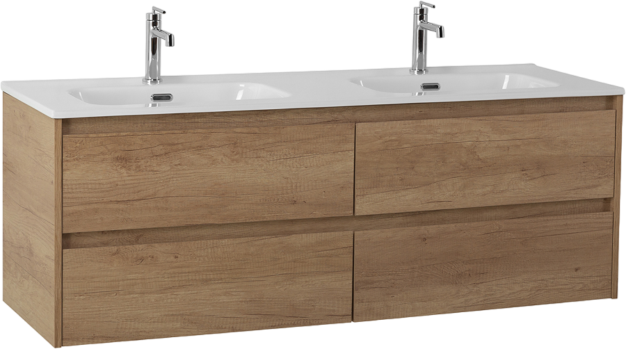 Тумба под раковину без столешницы BelBagno Kraft 120 4 ящика, для двоих, rovere nebrasca nature