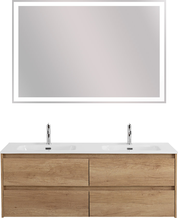 Мебель для ванной комнаты BelBagno Kraft 120 4 ящика. для двоих, rovere nebrasca nature