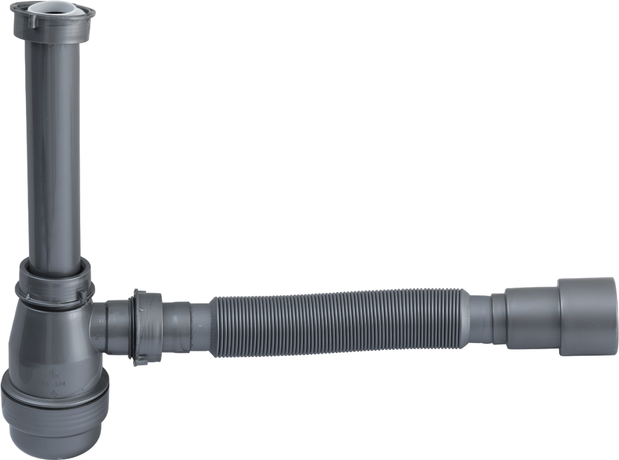 Сифон для раковины Aquanet 332449 32 мм, бутылочный, серый