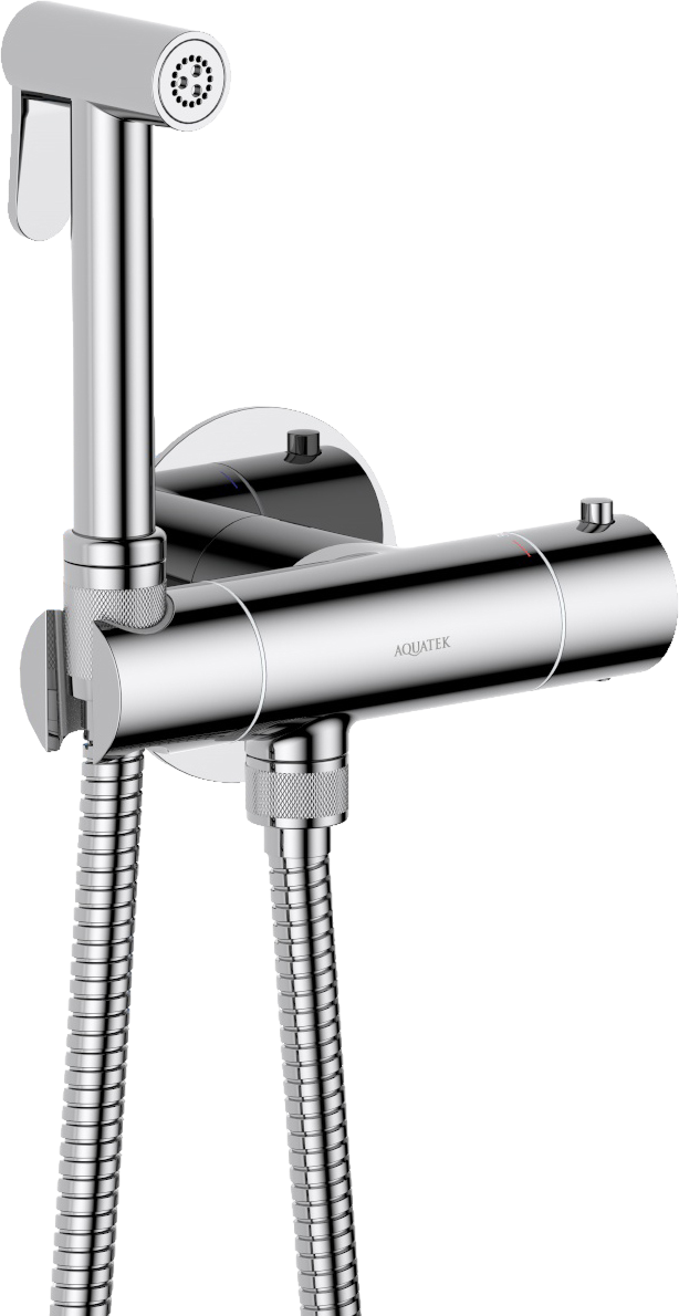 Гигиенический душ AQUATEK Оберон AQ1027CR со смесителем, С ВНУТРЕННЕЙ ЧАСТЬЮ, хром
