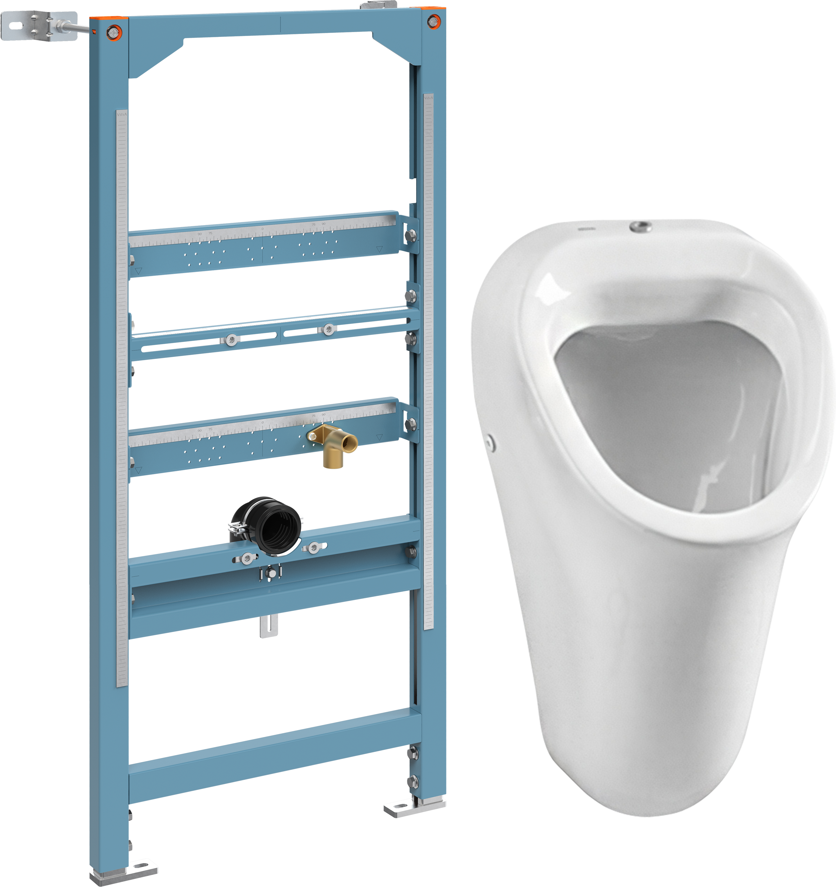 Комплект Инсталляция VitrA Frame 880-3800 + Писсуар Arkitekt 6202B003-0198 подвесной, с внешним подводом воды