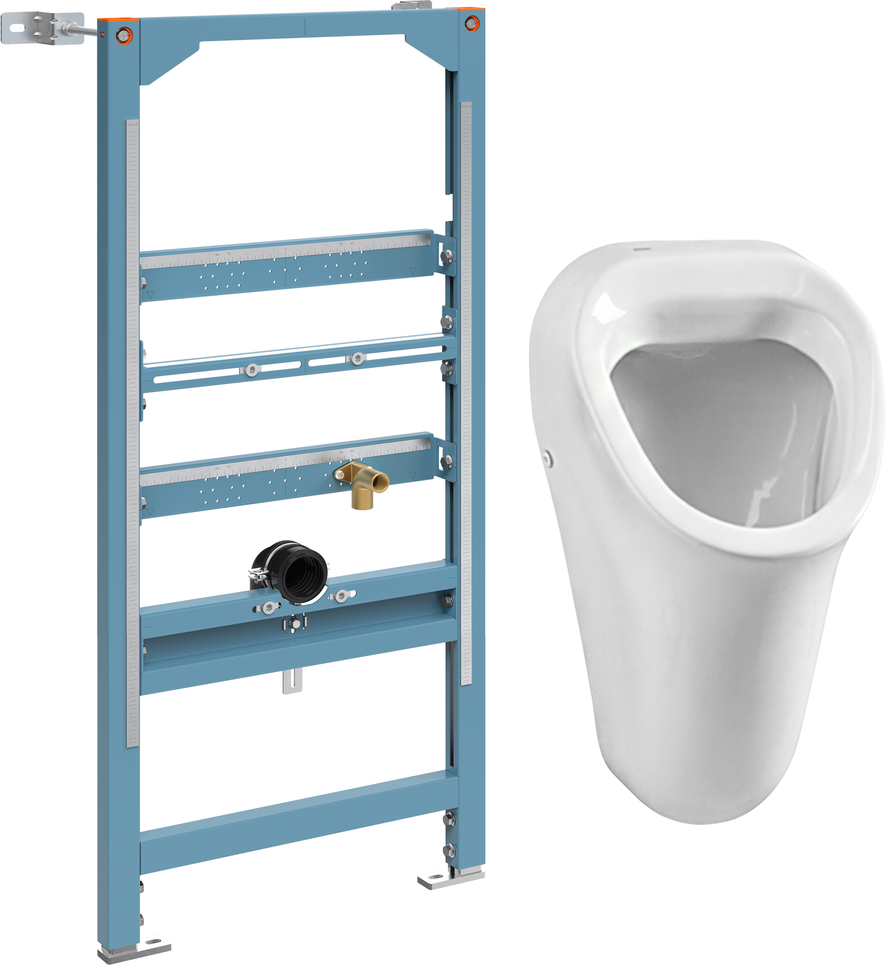 Комплект Инсталляция VitrA Frame 880-3800 + Писсуар Arkitekt 6201B003-0199 подвесной, с внутренним подводом воды