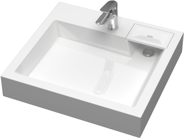 Раковина над стиральной машиной Reflexion Delta RX6055DE 60 глянцевая белая, прямоугольная, с комплектом кронштейнов