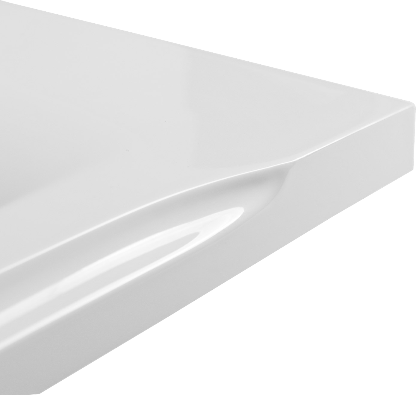 Мебельная раковина Itana Milena 99 накладная, глянцевая белая, прямоугольная, искусственный камень