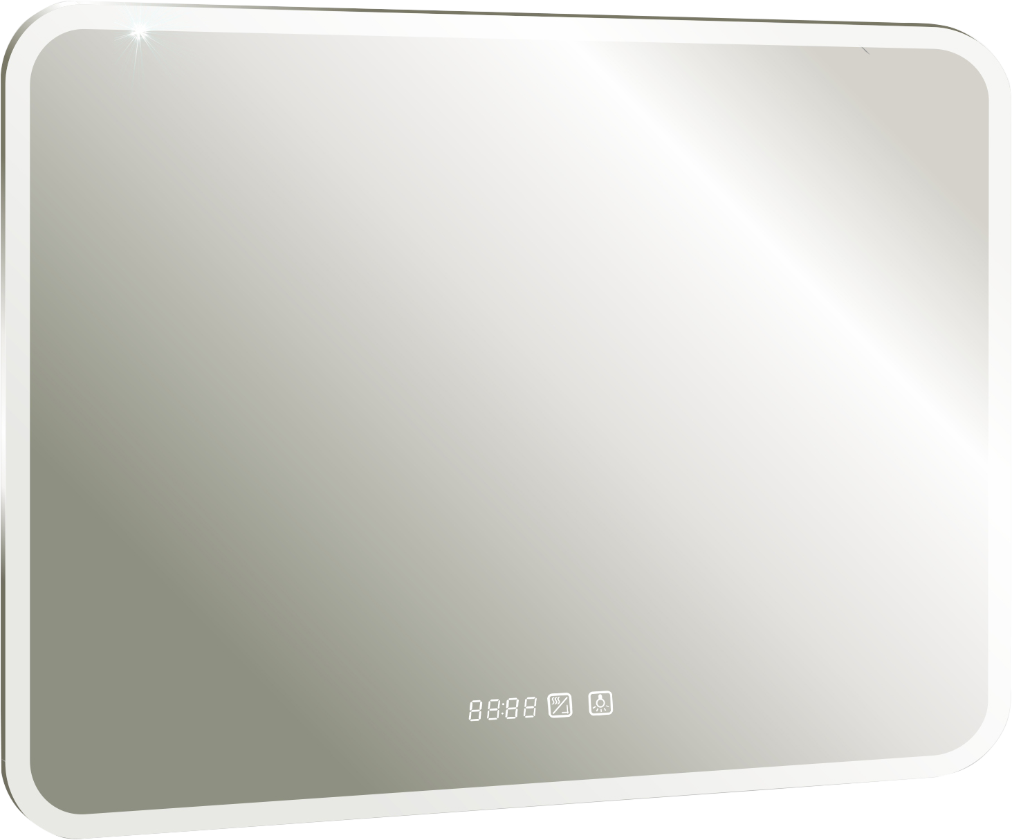 Зеркало Silver Mirrors Стив 100x80 с подсветкой, с подогревом, с часами