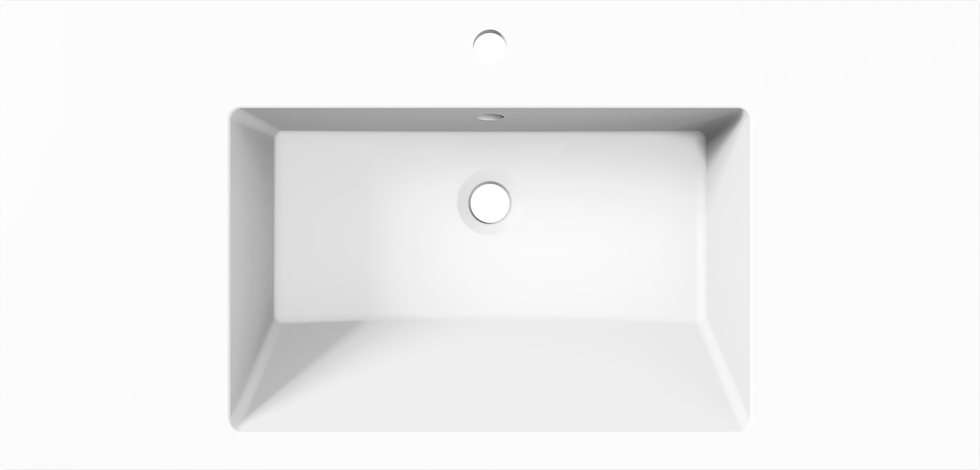 Мебельная раковина Paola Nero 1000 ST накладная, матовая белая, прямоугольная, литьевой мрамор