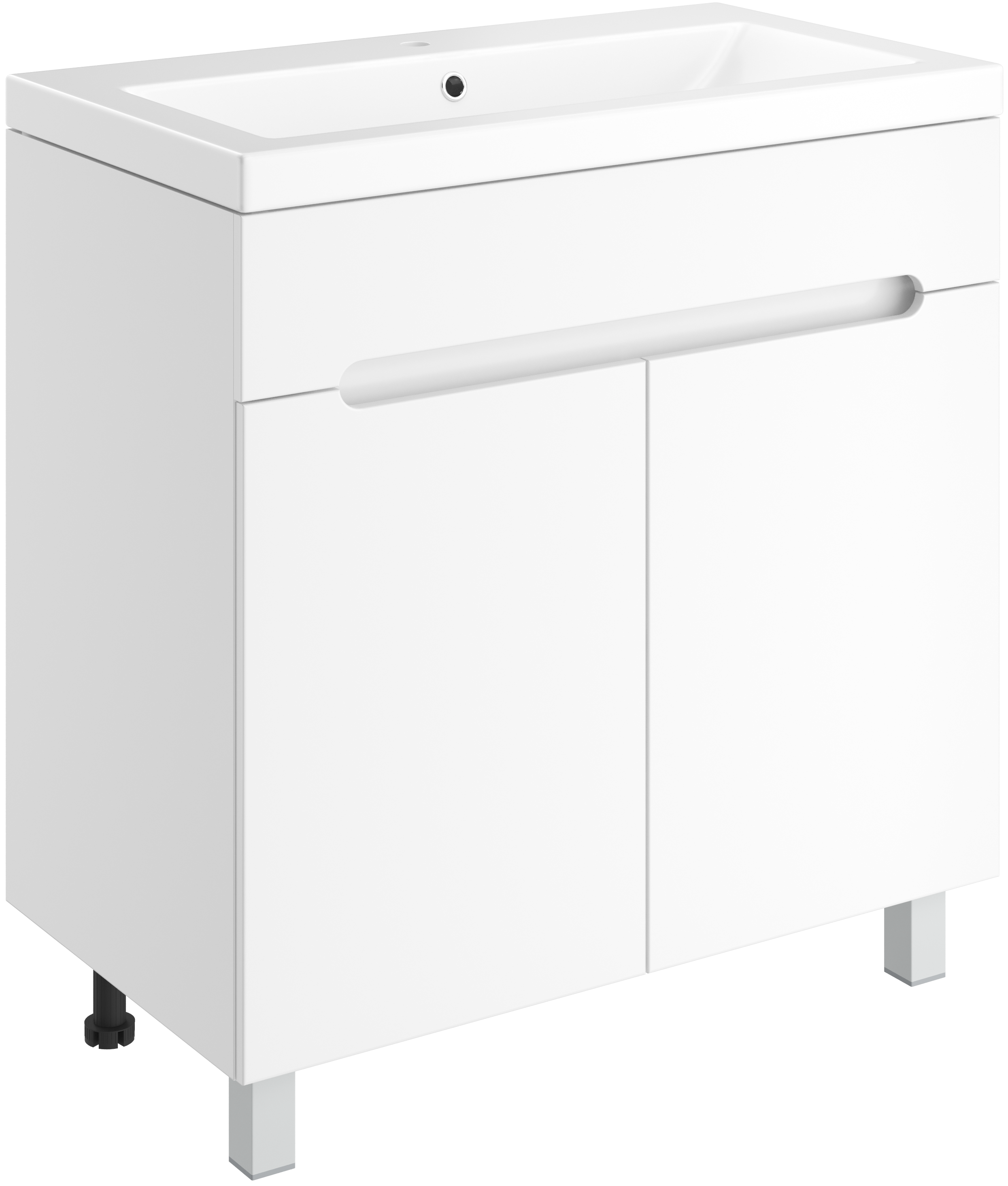 Тумба с раковиной DIWO Коломна 80 напольная, глянцевая белая