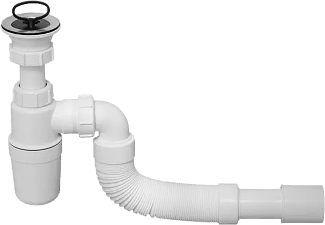 Сифон для раковины McAlpine MRSK9 32 мм, бутылочный, белый, с пробкой