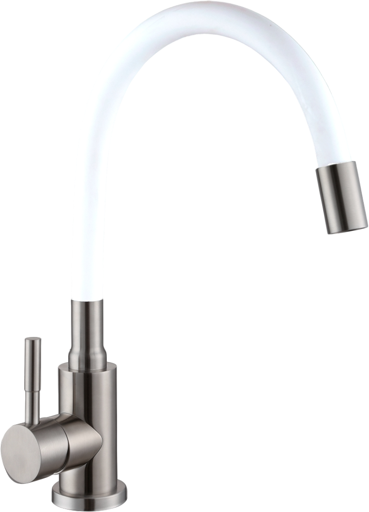 Смеситель для кухни GOLDEN FOX Lomond 11321 сатин/белый