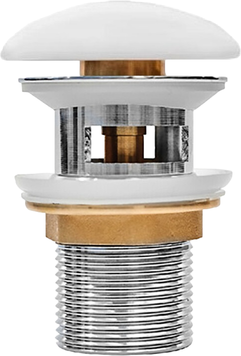 Донный клапан для раковины Milleau PD1 PD1MW/WO с переливом, матовый белый