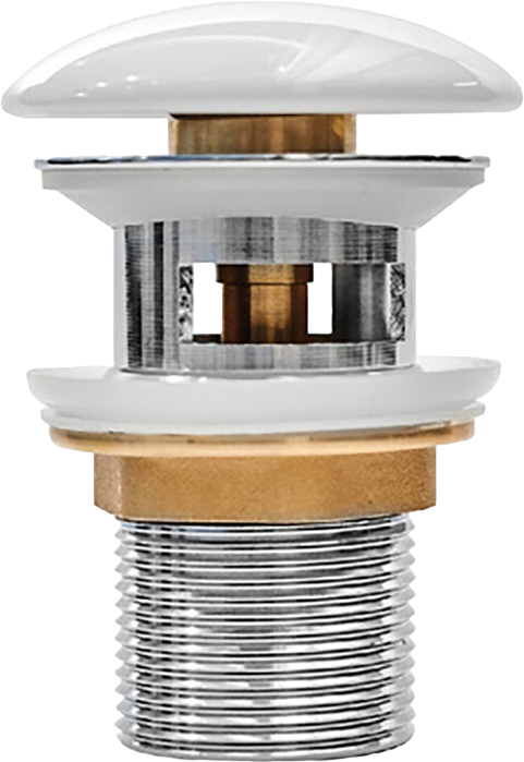 Донный клапан для раковины Milleau PD1 PD1GW/WO с переливом, глянцевый белый