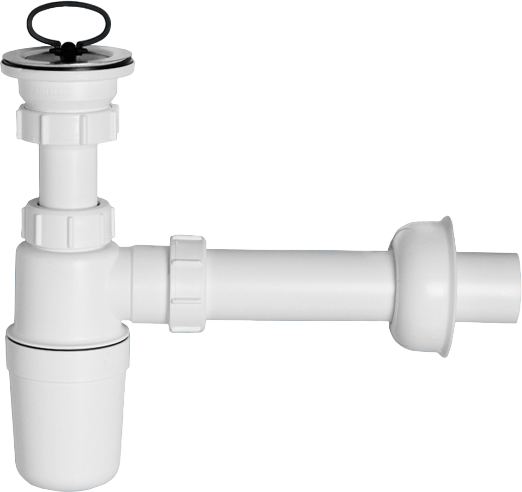Сифон для раковины McAlpine MRSK1 бутылочный, белый, с пробкой