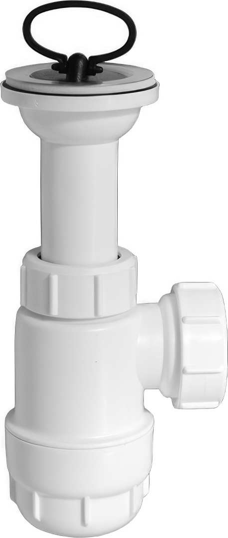 Сифон для раковины McAlpine MRW2-40 бутылочный, белый, с пробкой