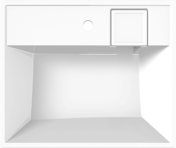 Раковина над стиральной машиной Paola Juno 60x50 глянцевая белая, прямоугольная, литьевой мрамор, с кронштейном