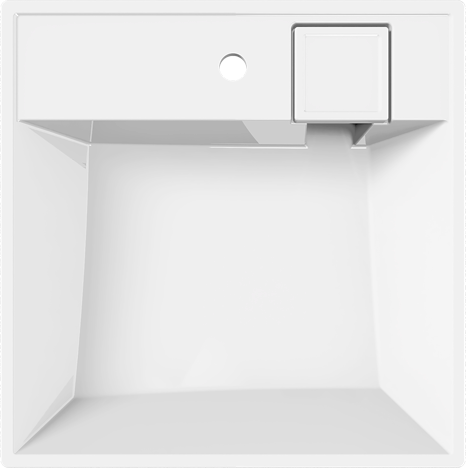 Раковина над стиральной машиной Paola Juno 60x60 глянцевая белая, квадратная, литьевой мрамор, с кронштейном