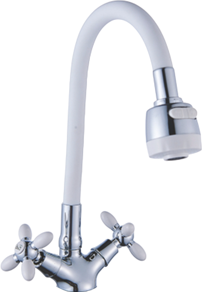 Смеситель для кухни АНТЕЙ Радуга 5770717 белый, хром