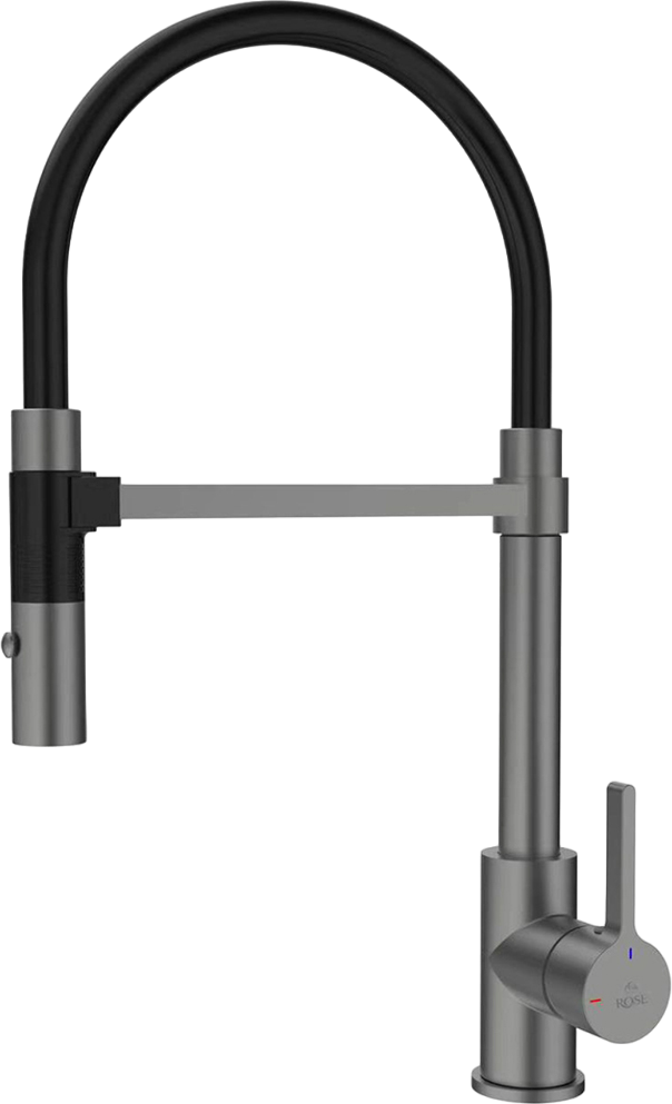 Смеситель для кухни Rose R133T оружейная сталь