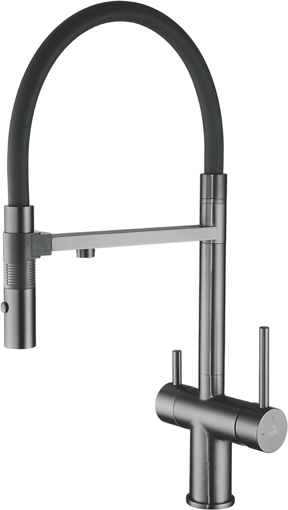 Смеситель для кухни Rose R958T оружейная сталь